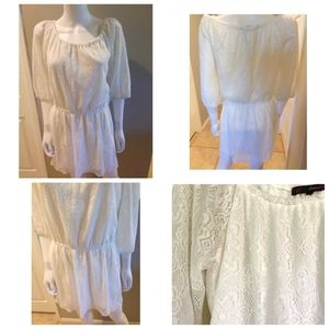 Heartsoul  Lace Dress Tunic Top White Large